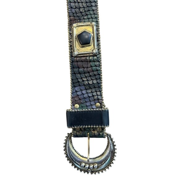 Nina Arjani Genuine Leather Womens Handcrafted Embellished Belt Adjustable Black - Picture 10 of 11